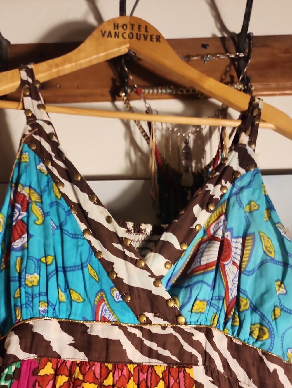 Boho Multi-Color Patchwork Maxi Dress - Picture 4 of 10